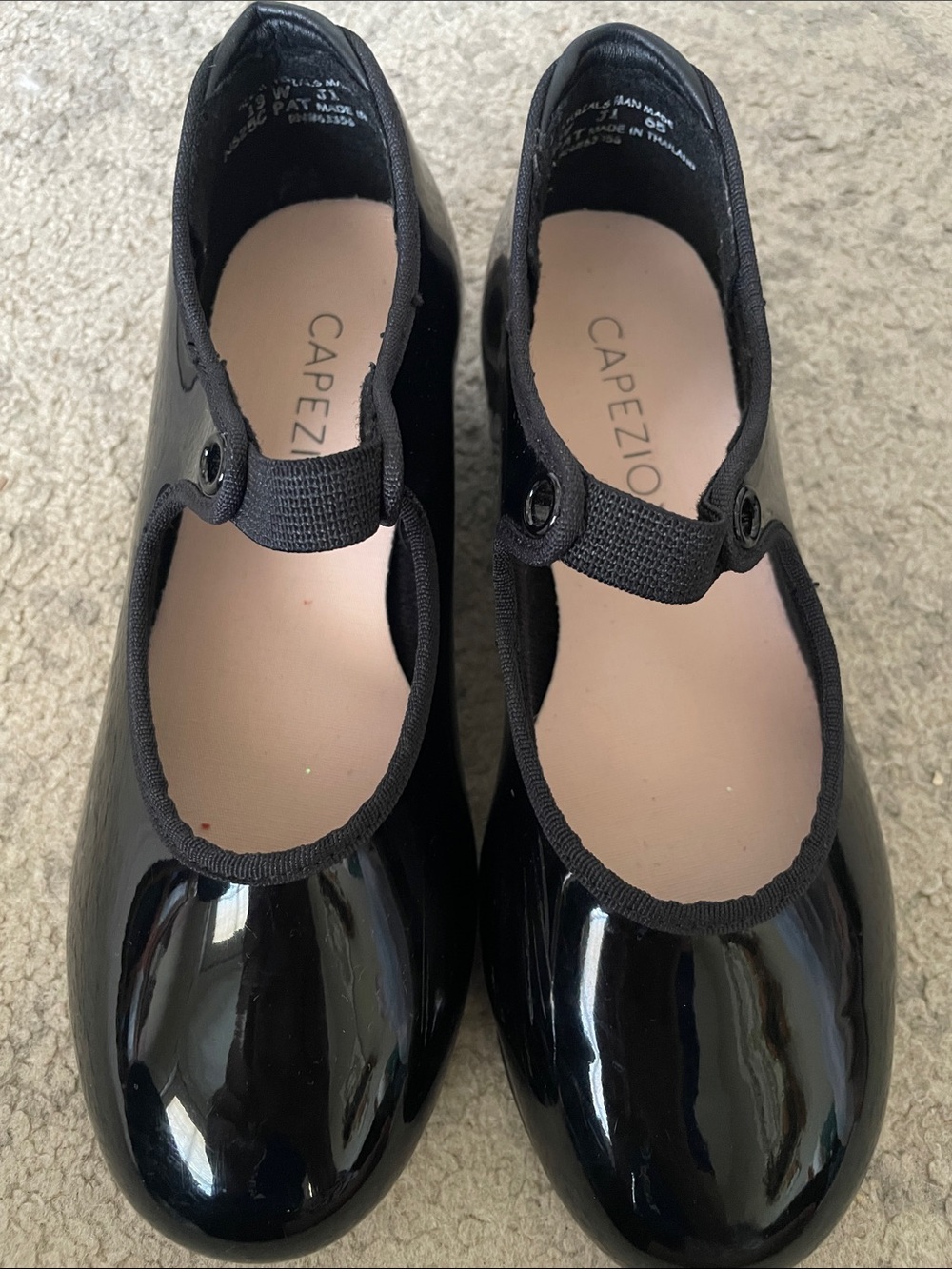 Capezio Black Patent Tap Shoes for Kids